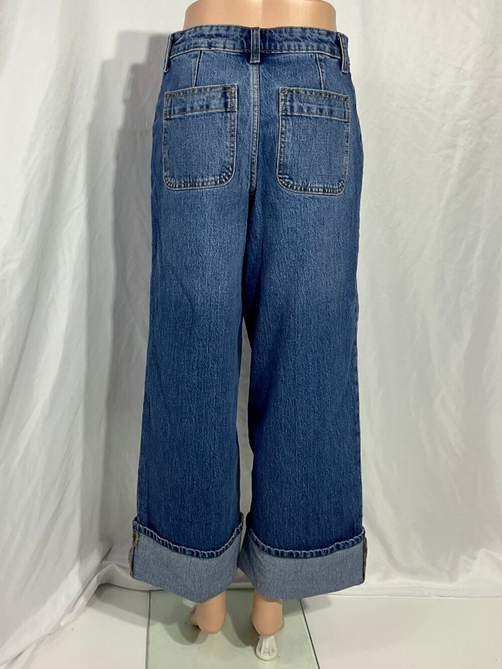 Free Assembly Size 4 Wide Leg Denim Jeans Womens - Picture 3 of 14